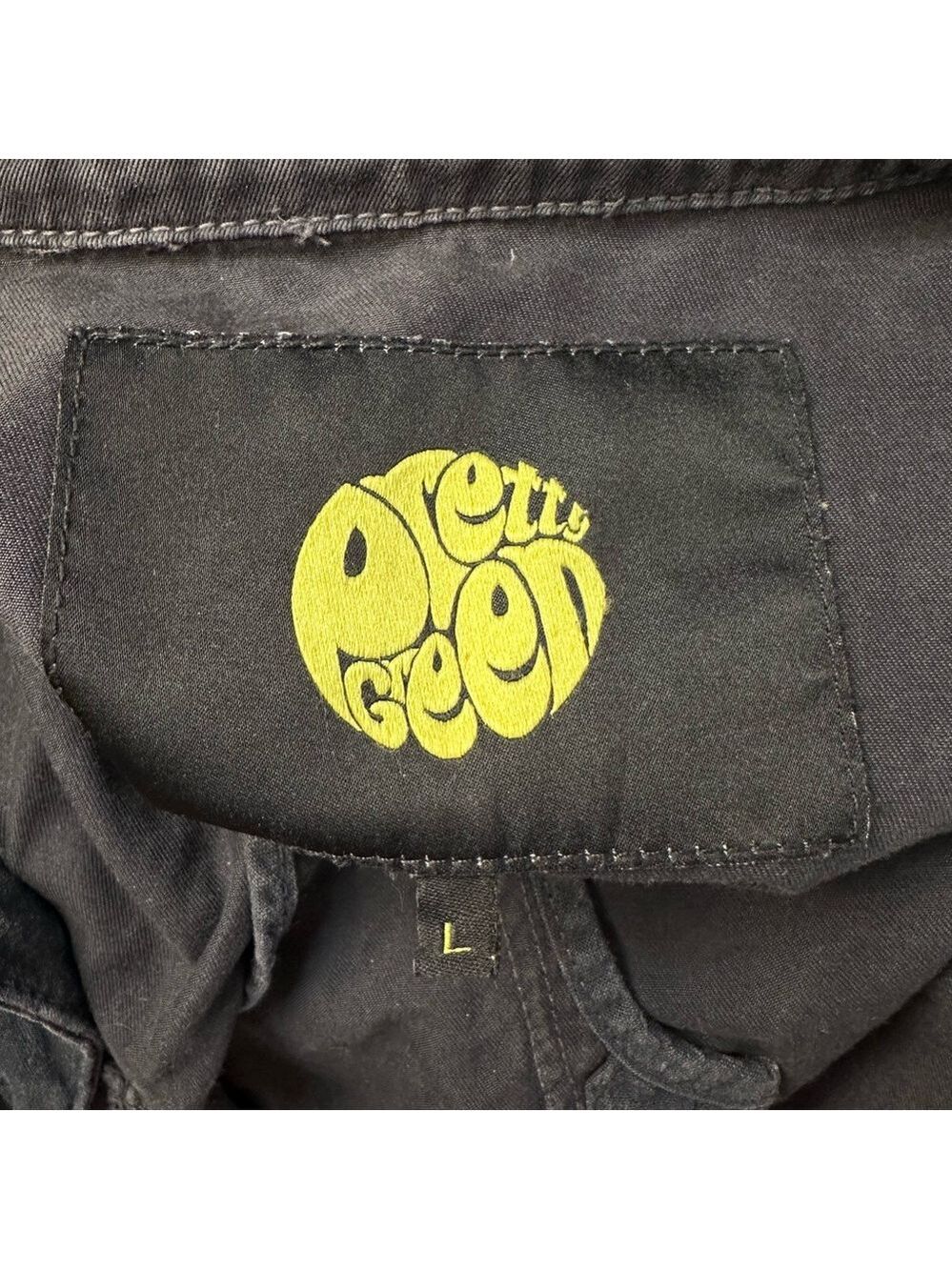 Pretty Green Utility Jacket Black Dark Grey Size L Casual Workwear - Picture 14 of 15